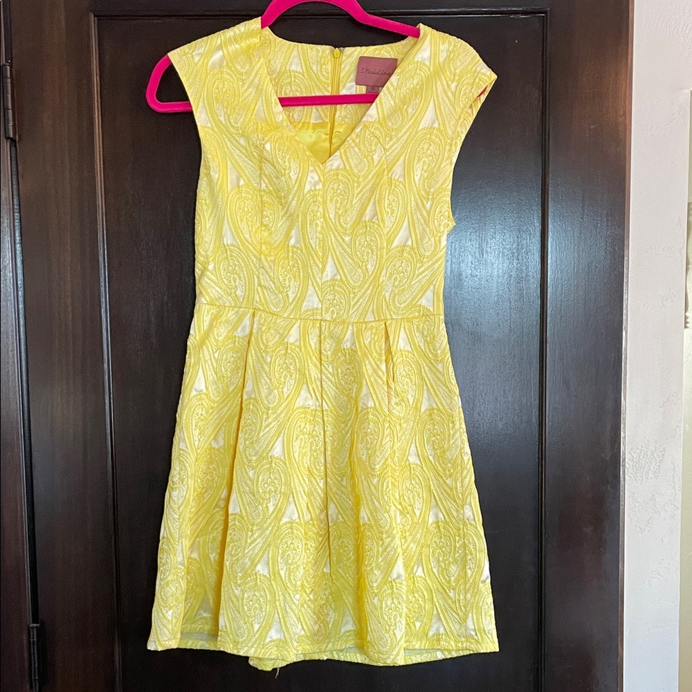 Madeline Yellow Patterned Mini Dress